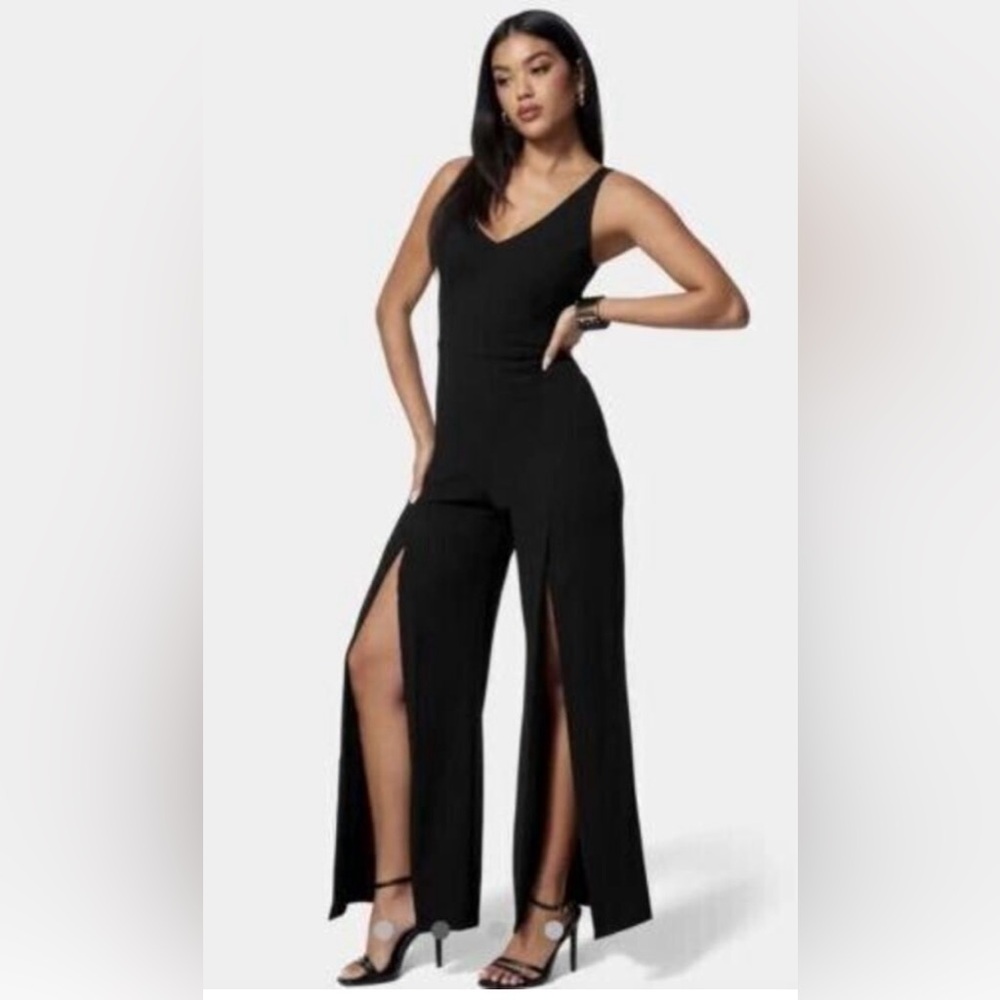 bebe Black Sleeveless Jumpsuit